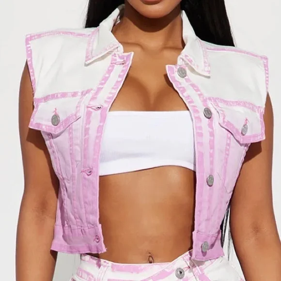 VIBRANT Denim Pink Vest - Picture 2 of 5